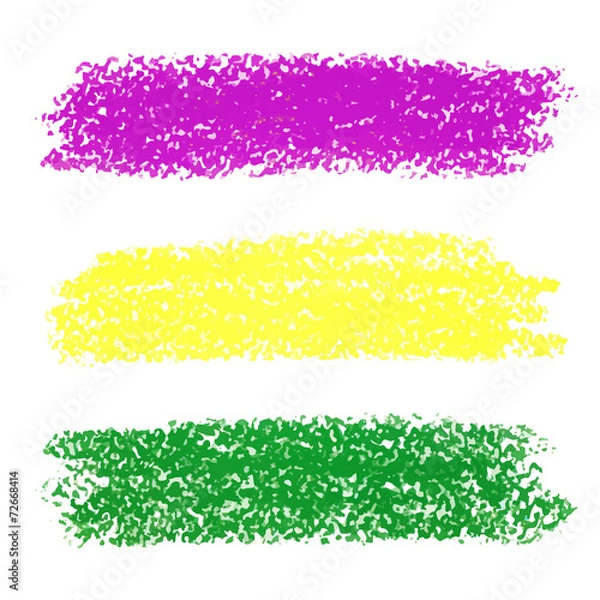 Obraz Vector Mardi Gras pastel crayon brush strokes