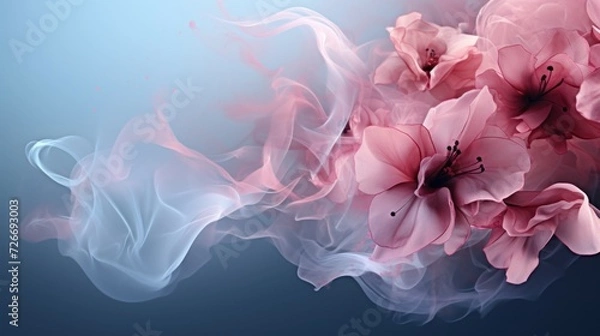 Fototapeta Soft petals with delicate smoke