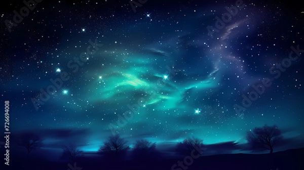 Fototapeta Mysterious star themed gradient background with countless twinkling stars