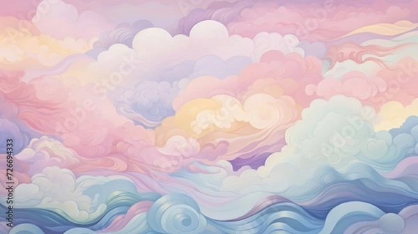 Fototapeta Colorful clouds as in a dream