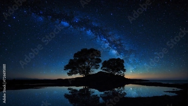 Obraz landscape starry midnight and tree