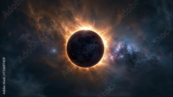 Fototapeta Total solar eclipse. Generative AI.