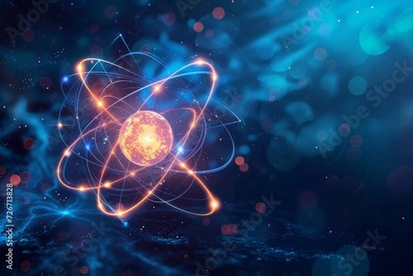 Fototapeta Atom concept Generative AI