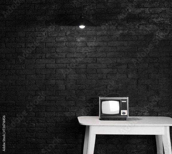 Fototapeta vintage TV on the table at night