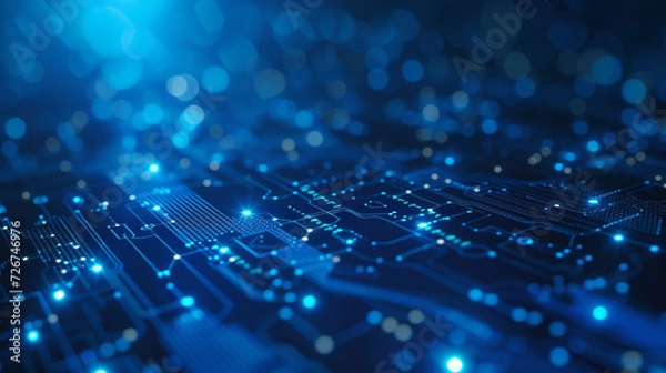 Obraz blue tech background