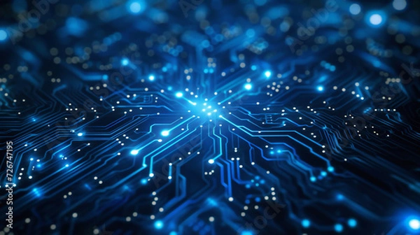 Obraz blue tech background