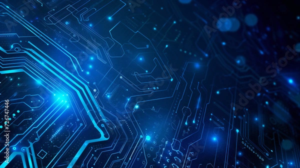 Obraz blue tech background