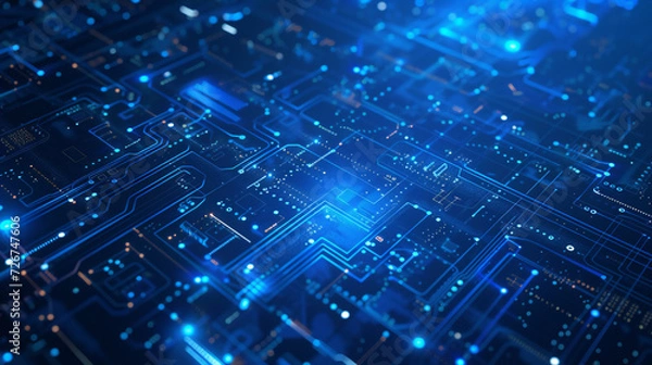 Obraz blue tech background