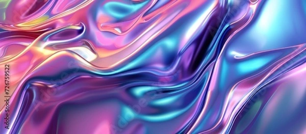Obraz 3d rendering illustration abstract iridescent color background. AI generated image