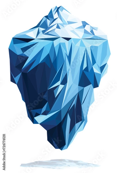 Fototapeta Abstract Ice berg mountain polygon art modelling and low poly diamond shape