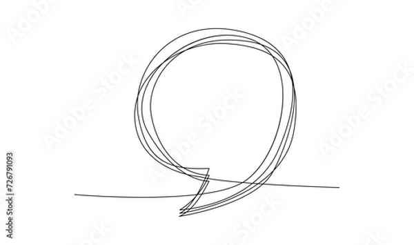 Fototapeta Continuous Line Drawing of Doodle Speech Bubble. template