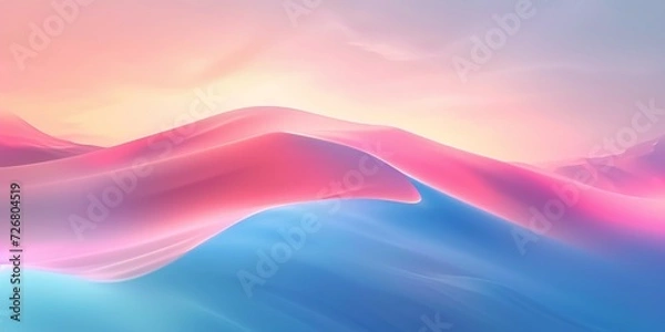 Fototapeta A colorful background for your phone is designed in light sky-blue and light red colors, with smooth and curved lines, resembling landscapes with soft edges
