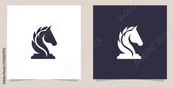 Obraz chess horse logo design vector