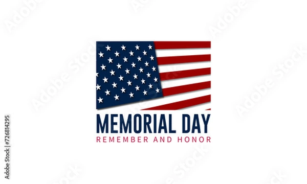 Fototapeta Memorial day background design vector illustration
