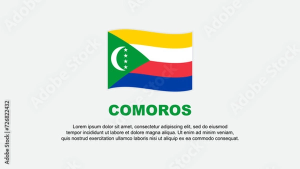 Fototapeta Comoros Flag Abstract Background Design Template. Comoros Independence Day Banner Social Media Vector Illustration. Comoros Background