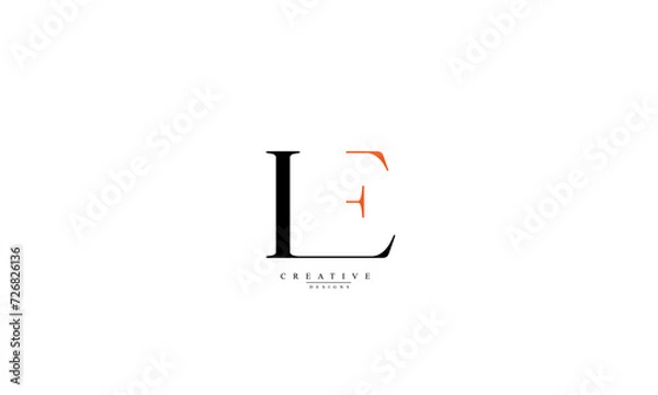 Obraz Alphabet letters Initials Monogram logo  LE EL L E