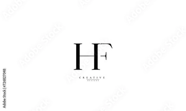 Fototapeta Alphabet letters Initials Monogram logo HF FH H F
