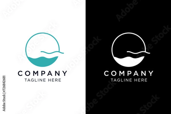 Fototapeta modern simple wave logo