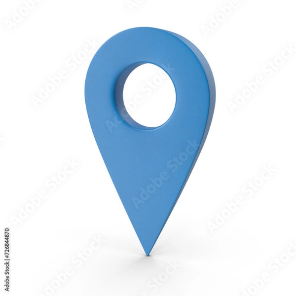 Obraz 3D Blue Map PNG Pointer, Location Map Icon, Blue Texture, Blue location pin or navigation, Web location point, pointer, Grey Pointer Icon, Location symbol. GPS, travel, navigation, 