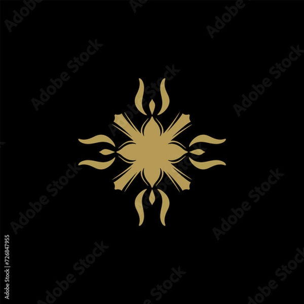 Fototapeta Ornaments elements mandala floral retro corners frames borders  art deco design vector file