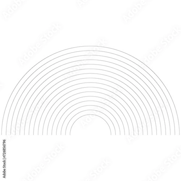 Obraz rainbow shape icon, semi-circle shape art line for decoration, halftone of geometric element