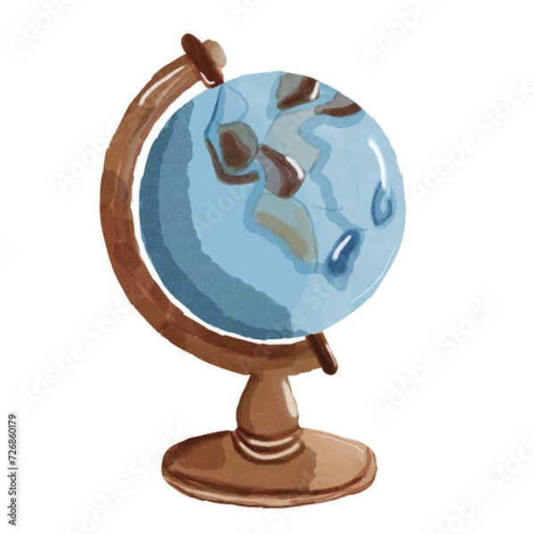 Fototapeta globe watercolor vector illustration