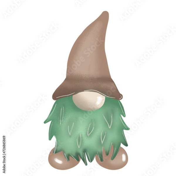 Fototapeta Cute gnome watercolor