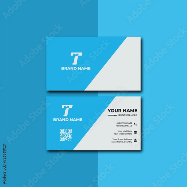Fototapeta Clean White Business Card with Logo