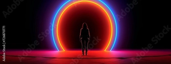 Fototapeta Luminescence Unveiled: A Mesmeric Encounter in the Neon Tunnel