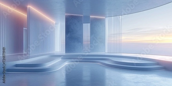 Fototapeta Advanced background High-end venue space 3D rendering
