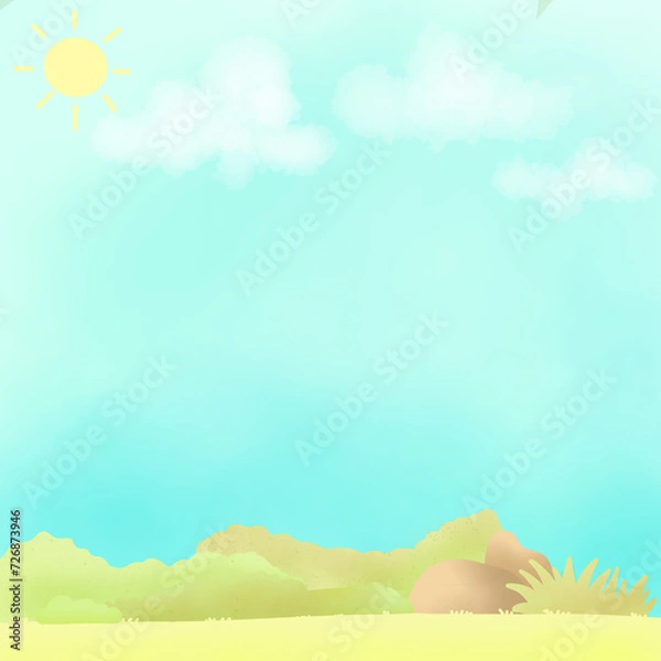 Obraz summer background with sun and clouds