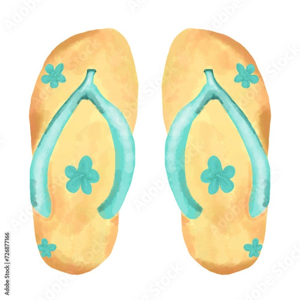 Fototapeta Blue flip flops