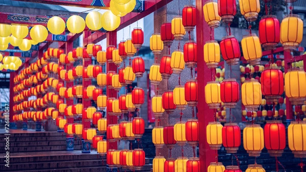 Fototapeta Chinese style festive retro lanterns