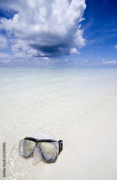 Fototapeta Diving mask on beach