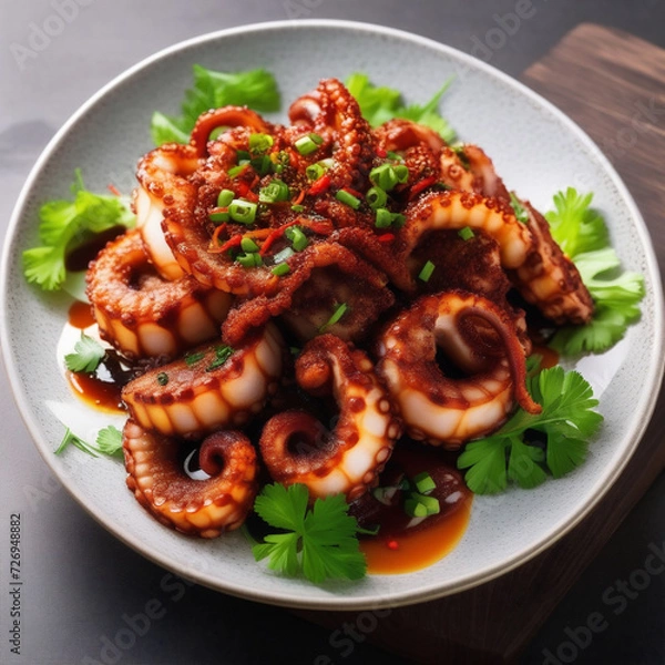 Obraz fried shrimp with seafood