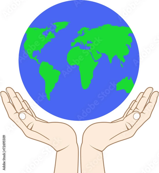 Fototapeta Hand holding a globe