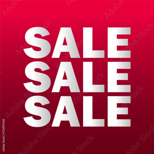 Obraz Post square SALE inscription three times, Al background separately, Valentines Day