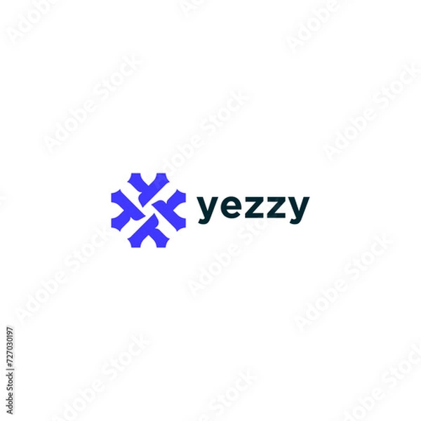 Fototapeta letter Y logo design abstract sign logo design futuristic logo design brand sign logo design