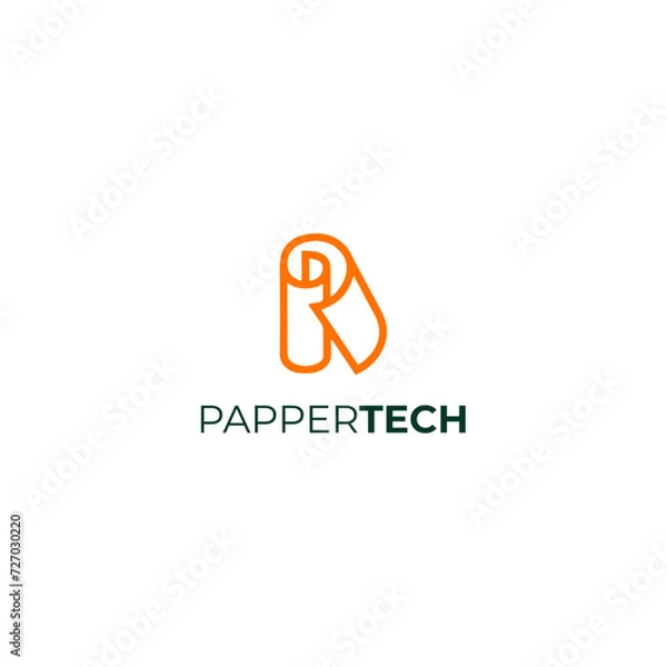 Obraz paper technology logo design paper logo design