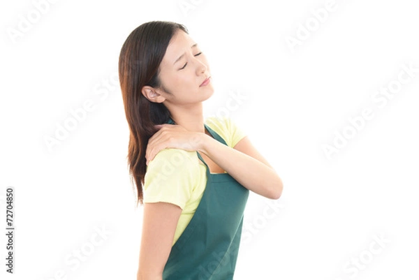 Fototapeta 肩痛を訴える女性