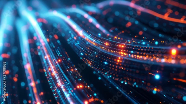 Obraz Glowing data cables  for background 