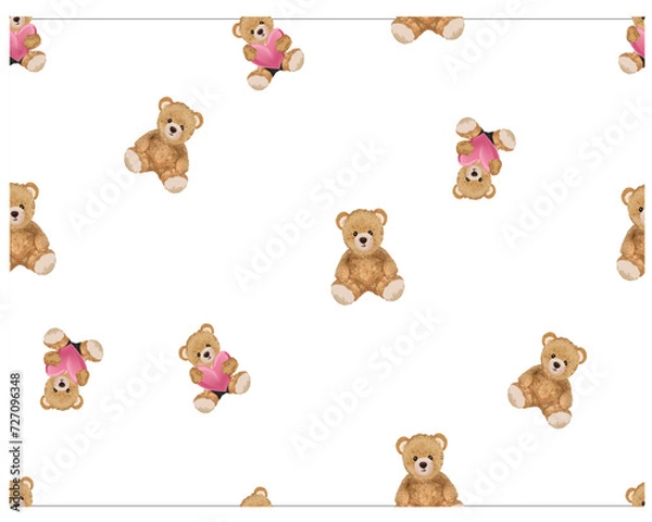 Obraz love message design with hand drawn design teddy bear