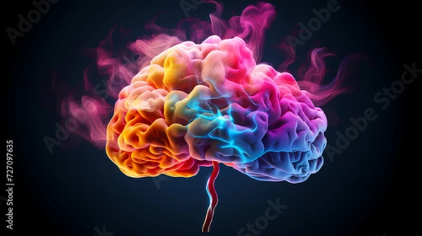 Fototapeta Abstract human brain or light bulb, creative PPT background