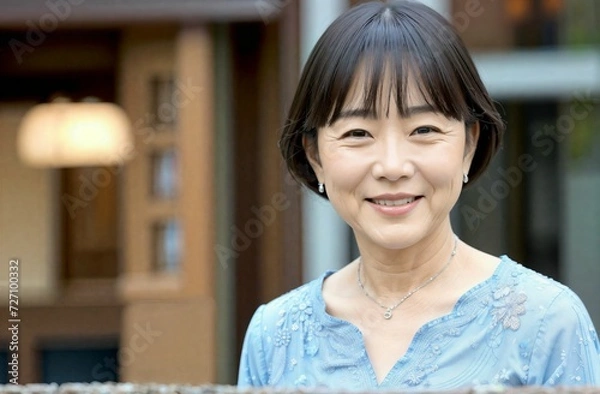 Obraz 笑顔の60代女性