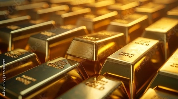 Obraz Precious shiny gold bars
