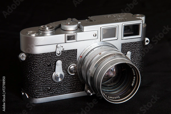 Fototapeta A vintage German Leica M3 rangefinder camera from 1950's.