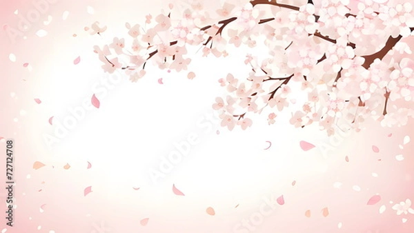 Fototapeta 桜の舞い散る壁紙