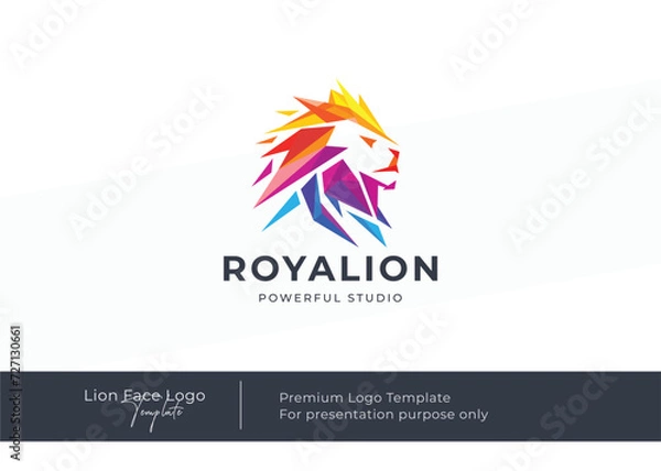 Obraz Lion face logo design vector template