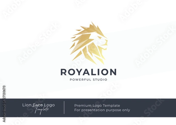 Obraz Lion face logo design vector template