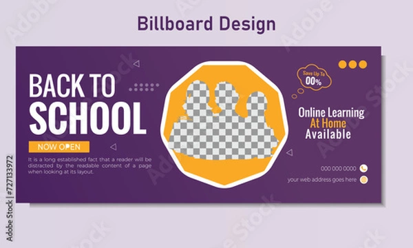 Fototapeta Vector school admission Youtube thumbnail template design premium vector